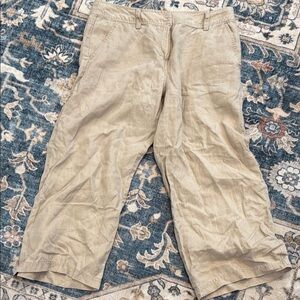 Willi Smith 100% Linen Size 8 Kate Fit Khaki Chinos Relaxed Fit